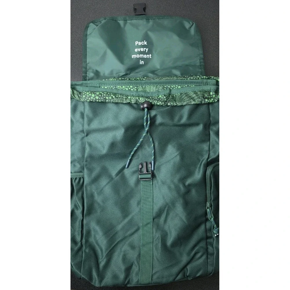 New Go Ahead Tours EF Green Backpack Buckle Closure 5 Pockets Rucksack Travel